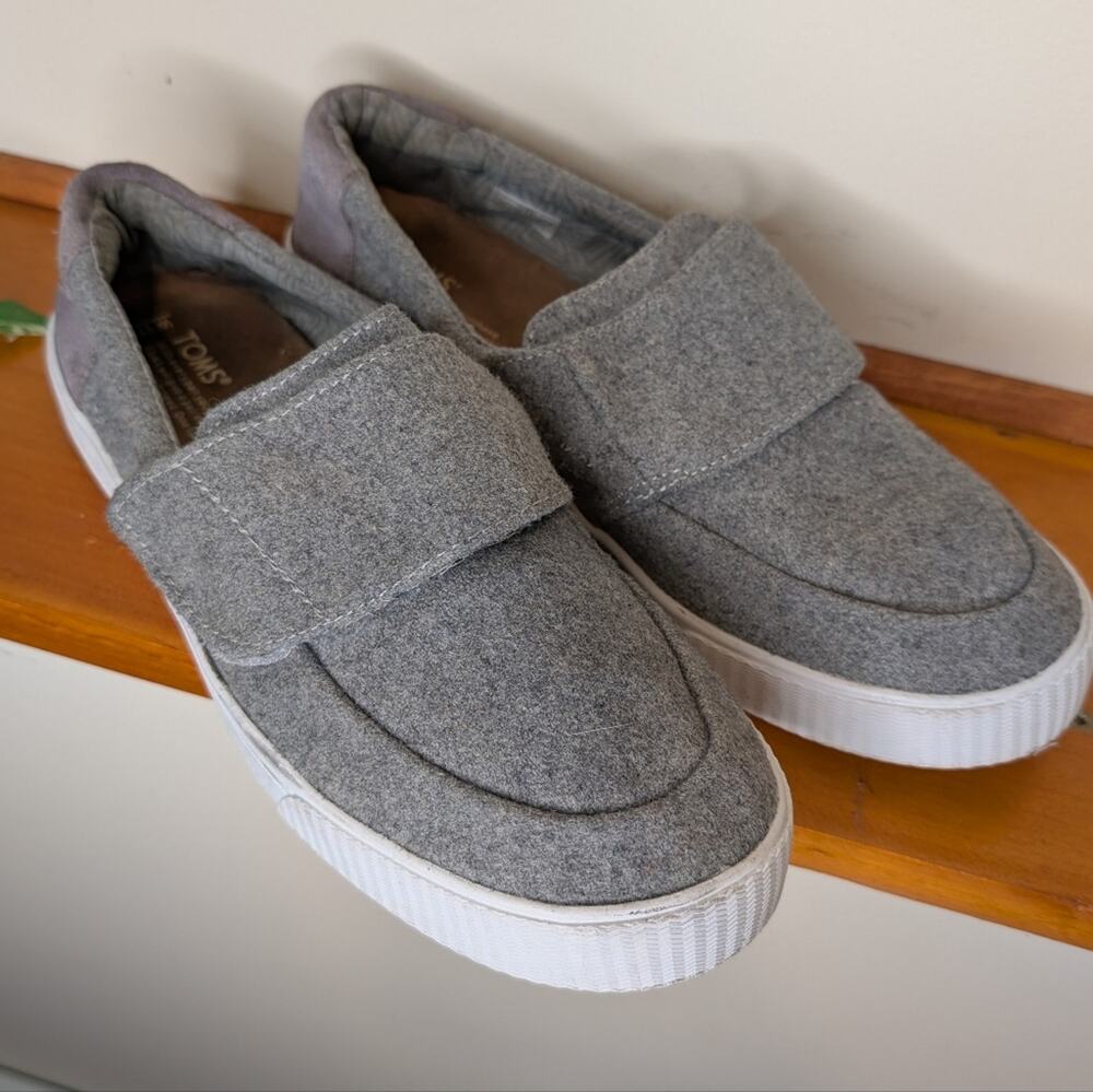 Toms Altaire Grey Wool Slip on Sneakers Size 11